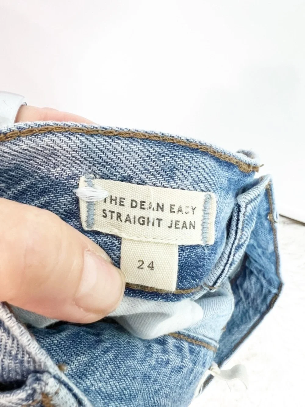 MADEWELL DEAN EAST STRAIGHT BUTTON FLY LIGHT DENIM FRAY HEM CROP JEANS SZ 24
